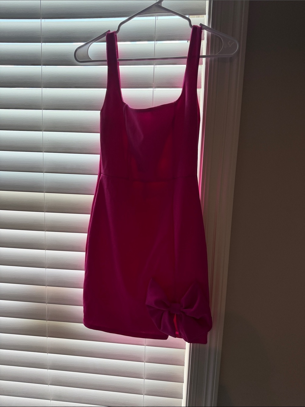 Blue Blush Hot Pink Sleeveless Mini Dress with Bow